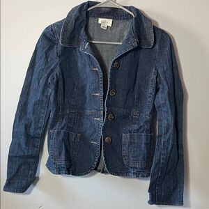 LOFT Dark Blue Jean Jacket Size 2